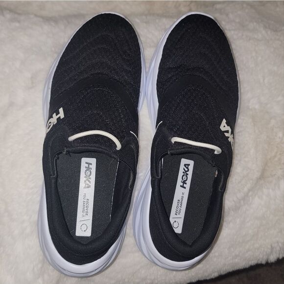 HOKA Ora Recovery Shoe 2 Black / White Slip On Women's Size 9 - Picture 4 of 11